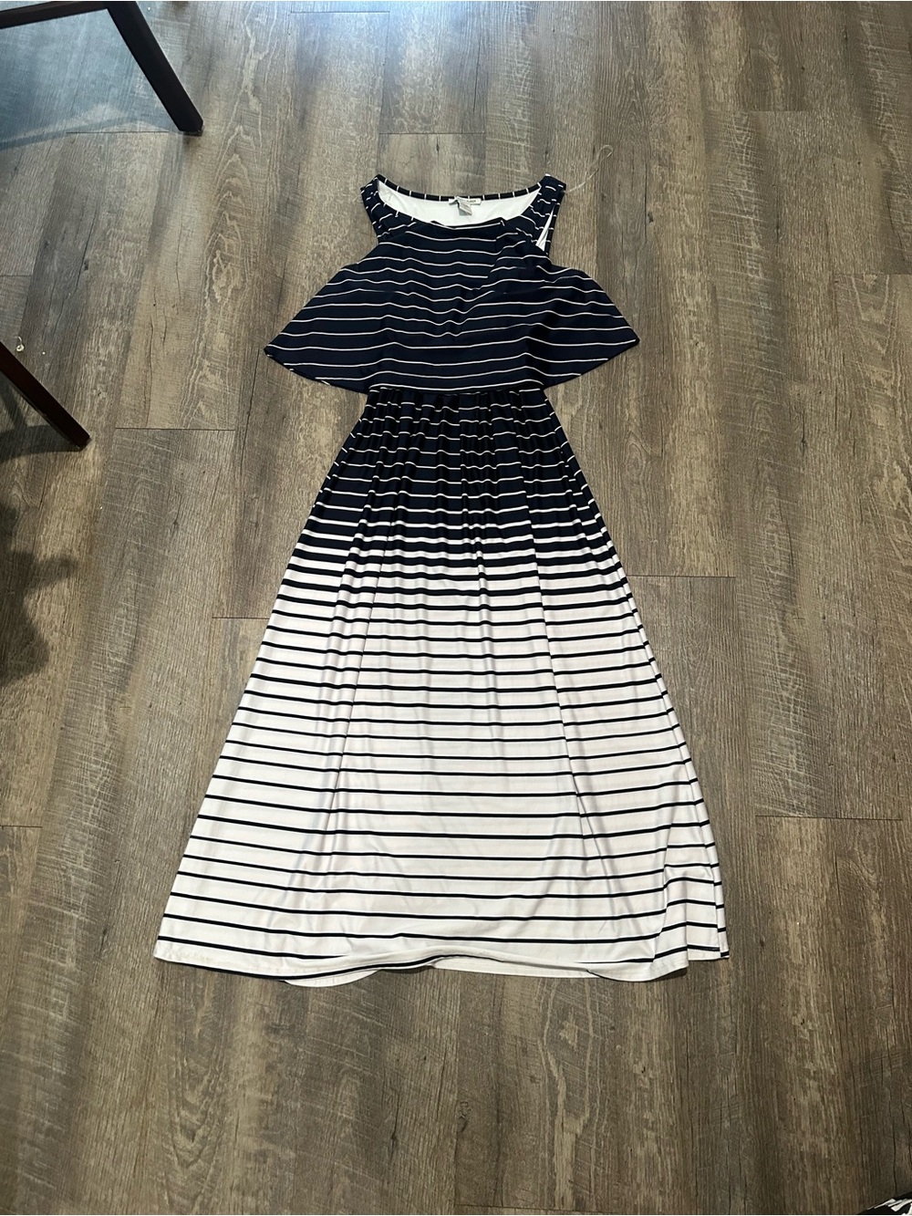 Sabrina Lauren Navy & White Striped Top
